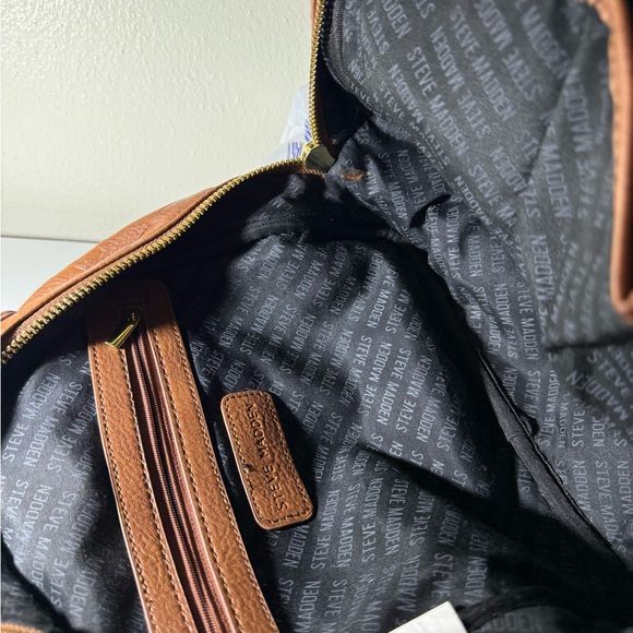 Steve Madden Tan Embossed Men's Backpack - Picture 4 of 8